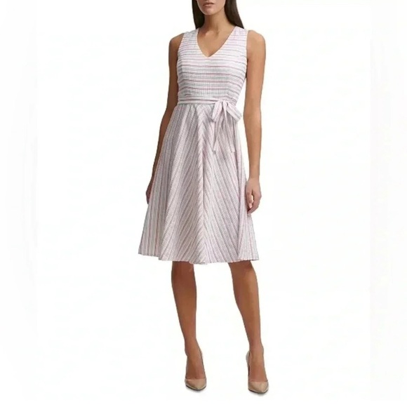 Tommy Hilfiger Womens Seersucker A-Line Dress Size 20W - Picture 2 of 8